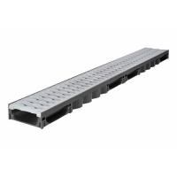 Лоток водоотводный Light MINI с пластиковой серой решеткой в сборе 1000х134х50